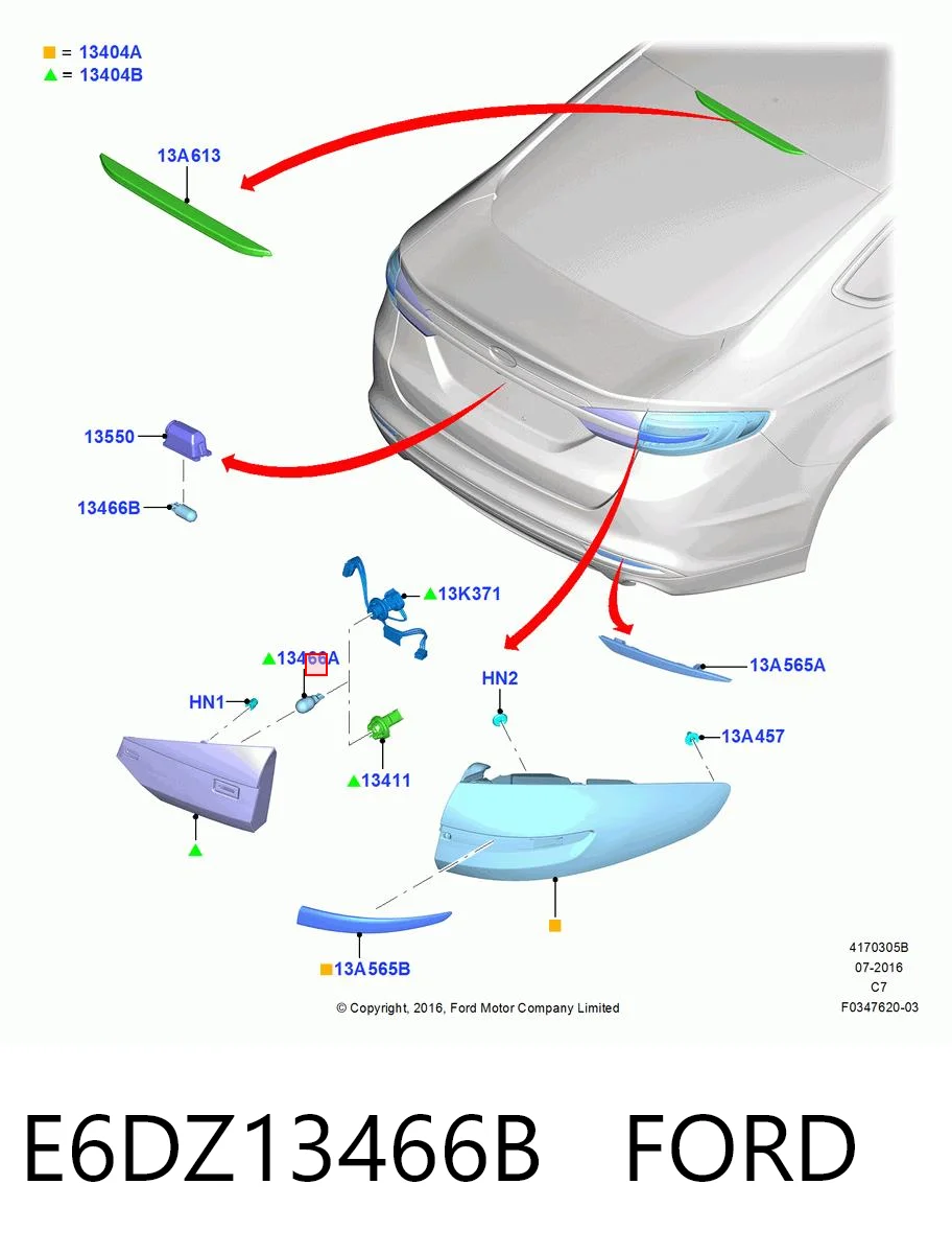 Bombilla E6DZ13466B FORD