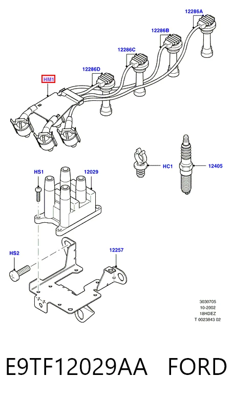 E9TF12029AA Ford Bobina de ignición