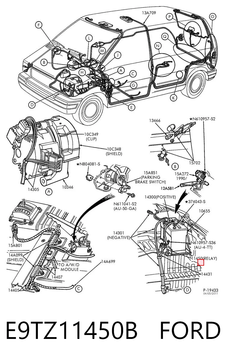 E9TZ11450B Ford Solenoide arranque