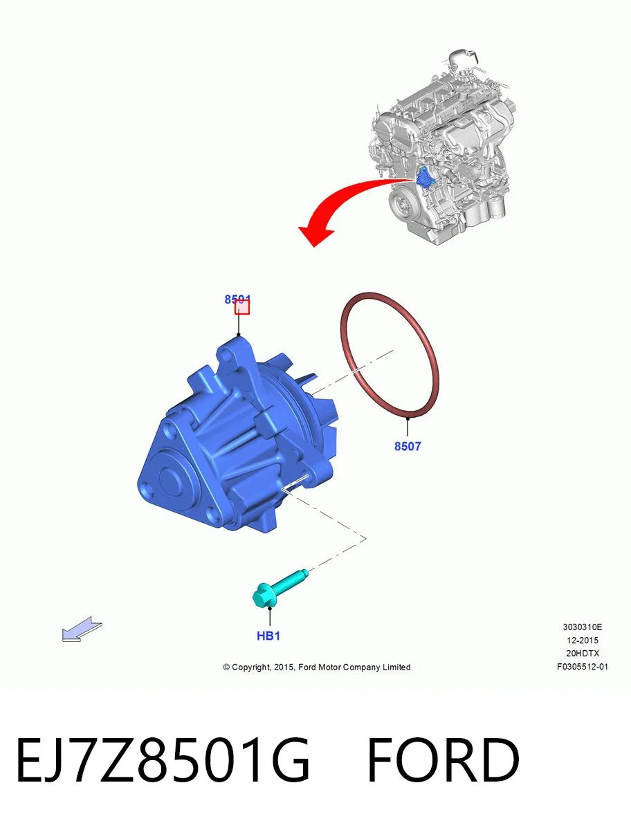 Bomba refrigerante coche para Ford Explorer  U5