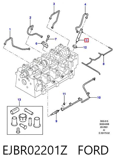 EJBR02201Z Ford Inyector de combustible