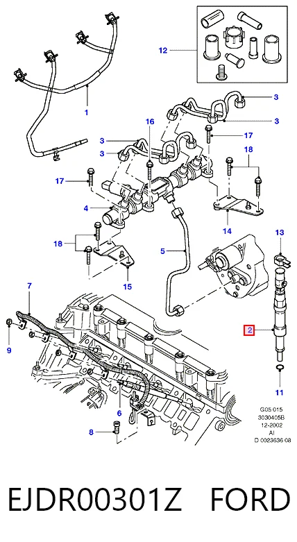 EJDR00301Z Ford Inyector de combustible