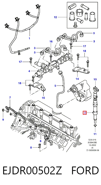 EJDR00502Z Ford Inyector de combustible