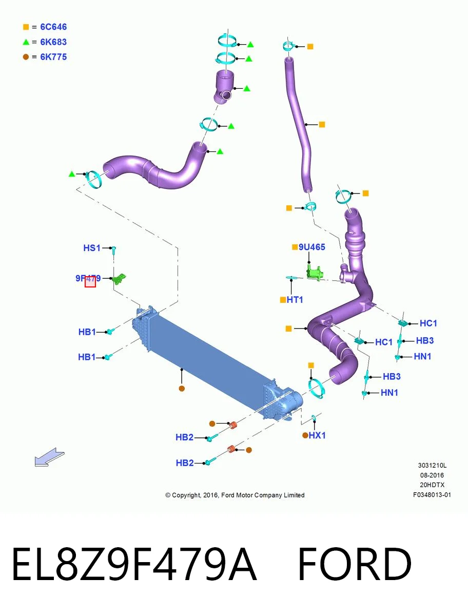 EL8Z9F479A Ford Sensor De Presion Del Colector De Admision
