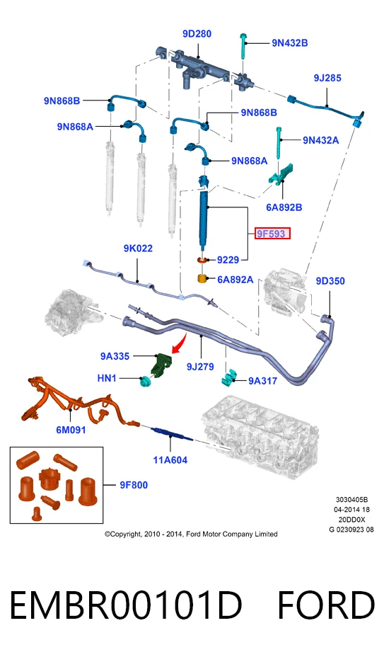 EMBR00101D Ford Inyector de combustible