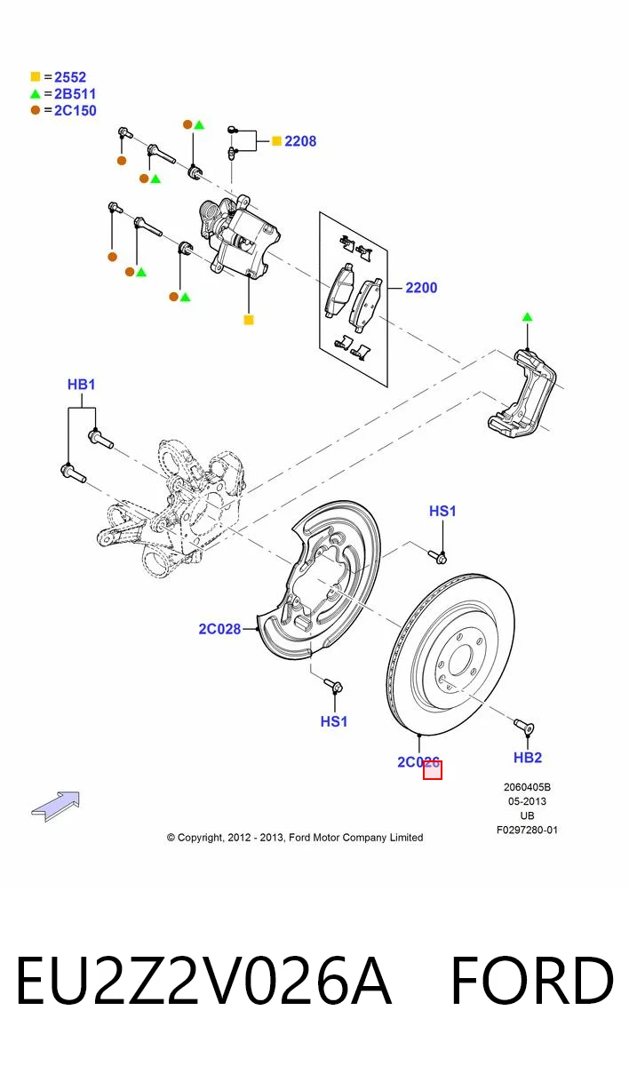 Freno de disco trasero para Ford Explorer  U5