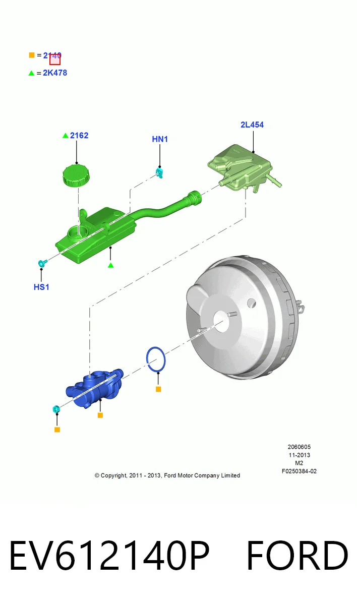 Bomba de freno EV612140P FORD