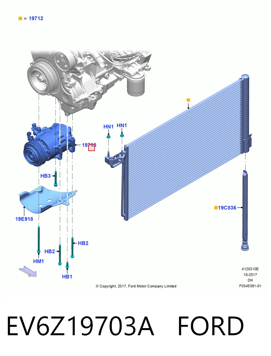 EV6Z19703A Ford Compresor climatizador