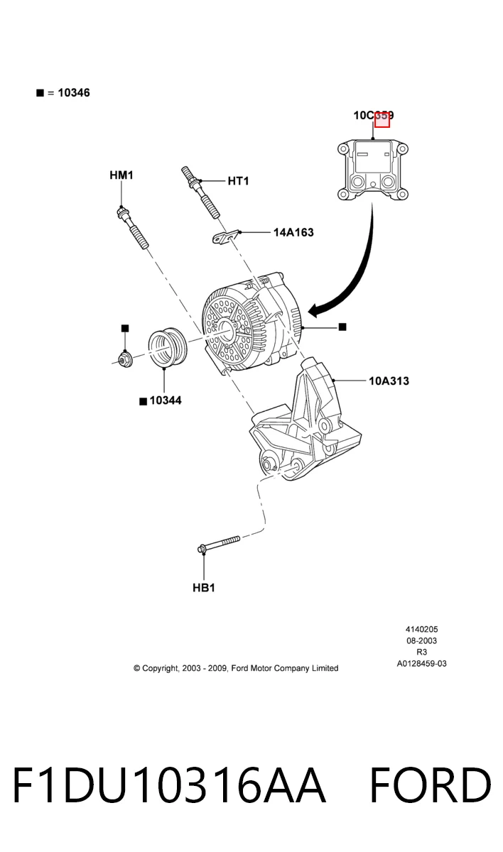 F1DU10316AA Ford Regulador alternador