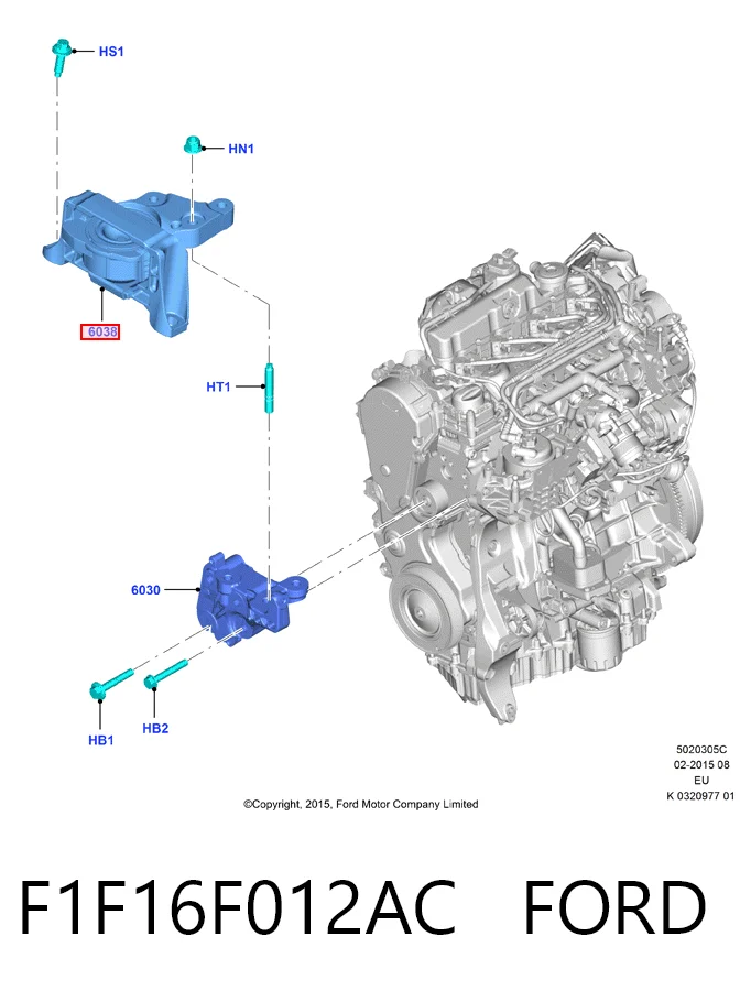 F1F16F012AC Ford Soporte de motor derecho