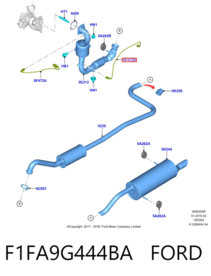 F1FA9G444BA Ford Sonda lambda (NOx, O2)