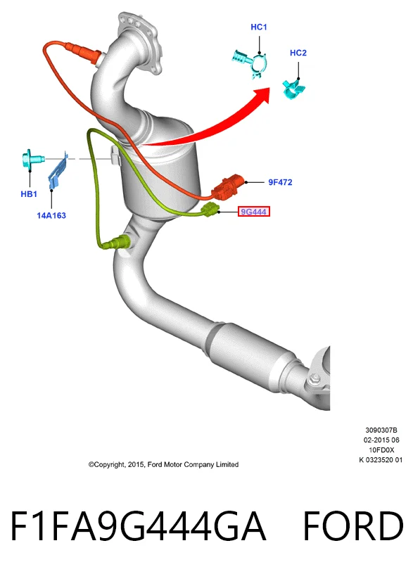 F1FA9G444GA Ford Sonda lambda (NOx, O2)