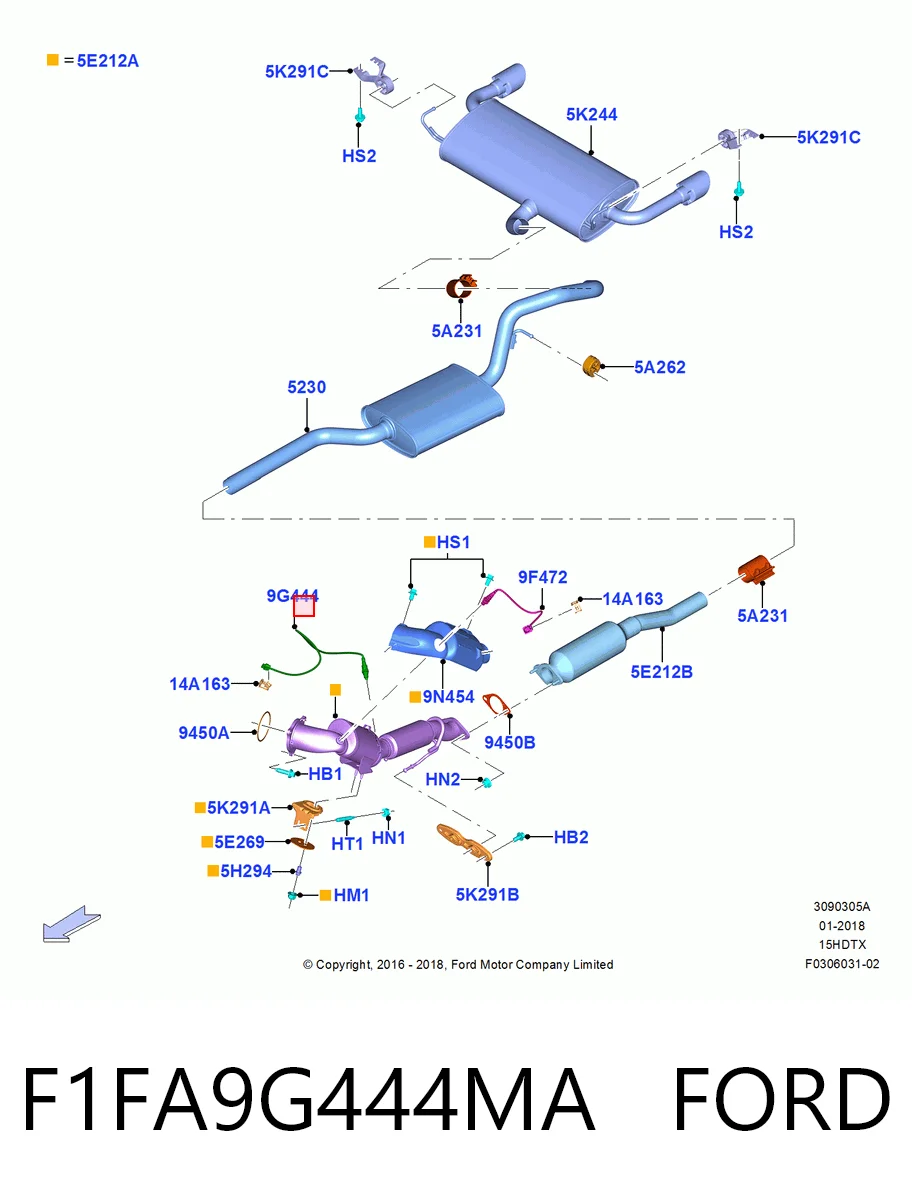 F1FA9G444MA Ford Sonda lambda (NOx, O2)