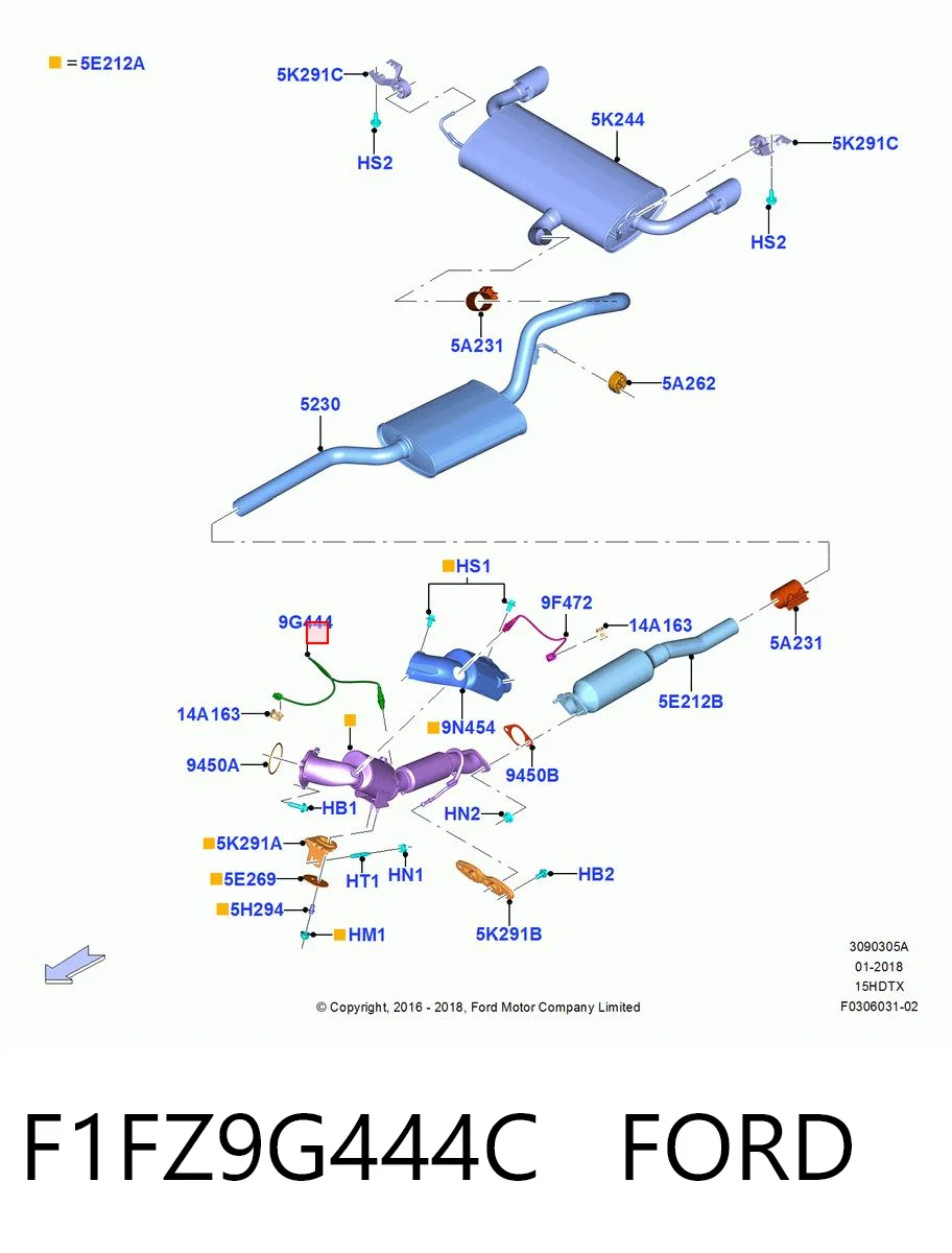 F1FZ9G444C Ford Sonda lambda (NOx, O2)