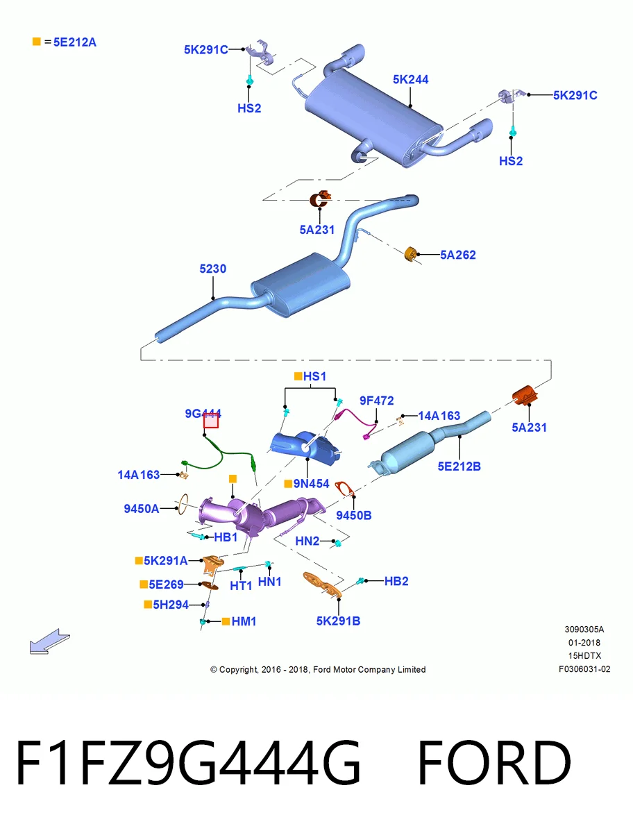 F1FZ9G444G Ford Sonda lambda (NOx, O2)