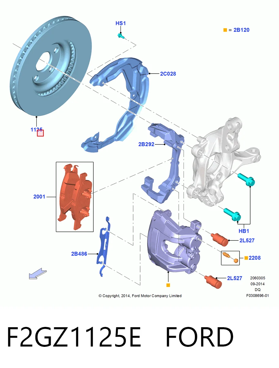 Disco de freno delantero F2GZ1125E FORD