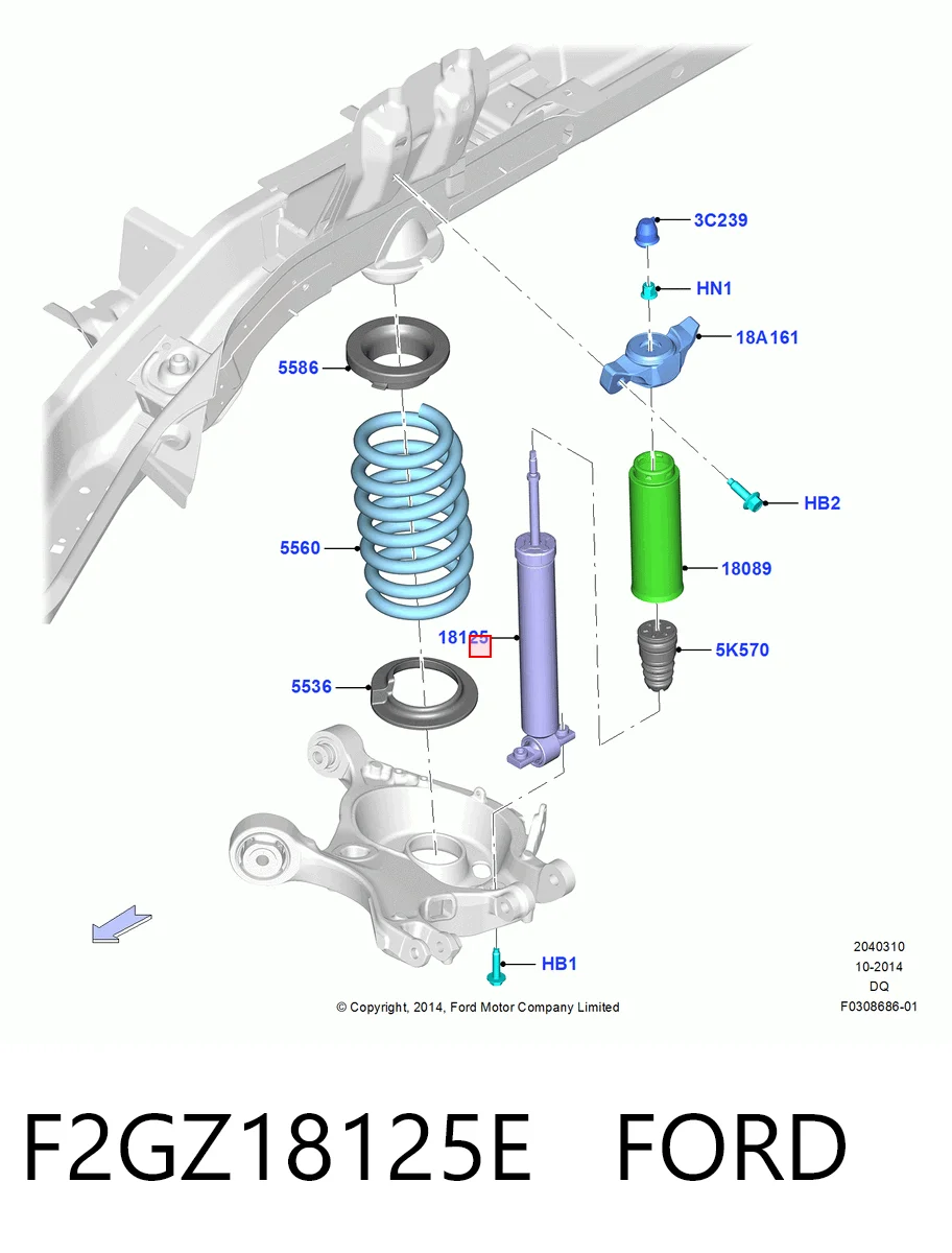 F2GZ18125E Ford Amortiguadores posteriores