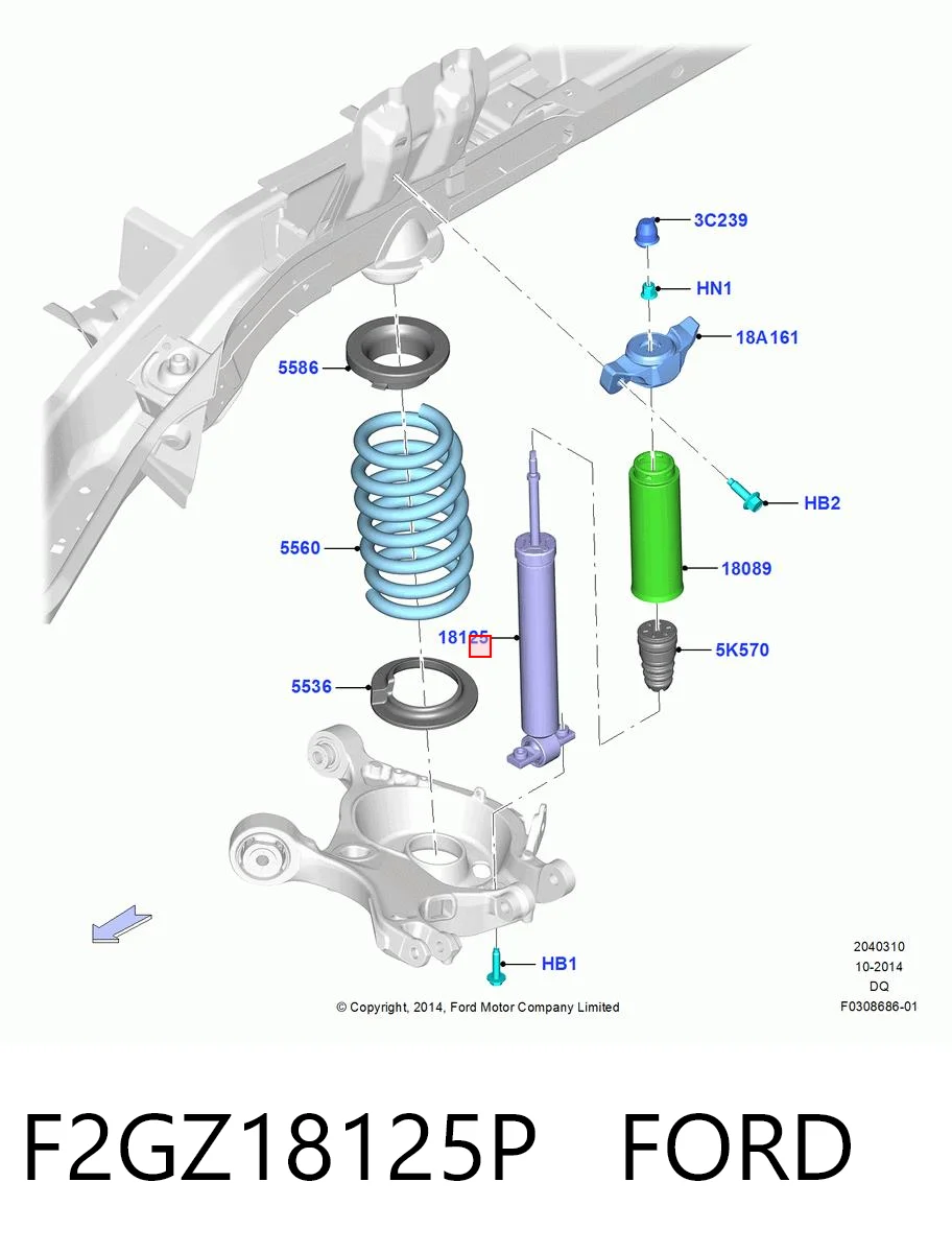F2GZ18125P Ford Amortiguadores posteriores