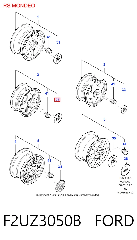 F2UZ3050B Ford Rótula inferior de suspensión
