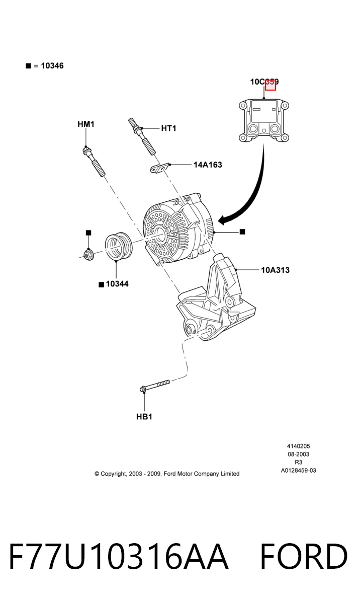 F77U10316AA Ford Regulador alternador