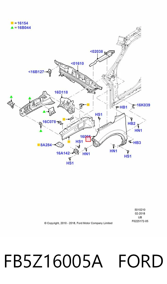 Aleta delantera para Ford Explorer  U5