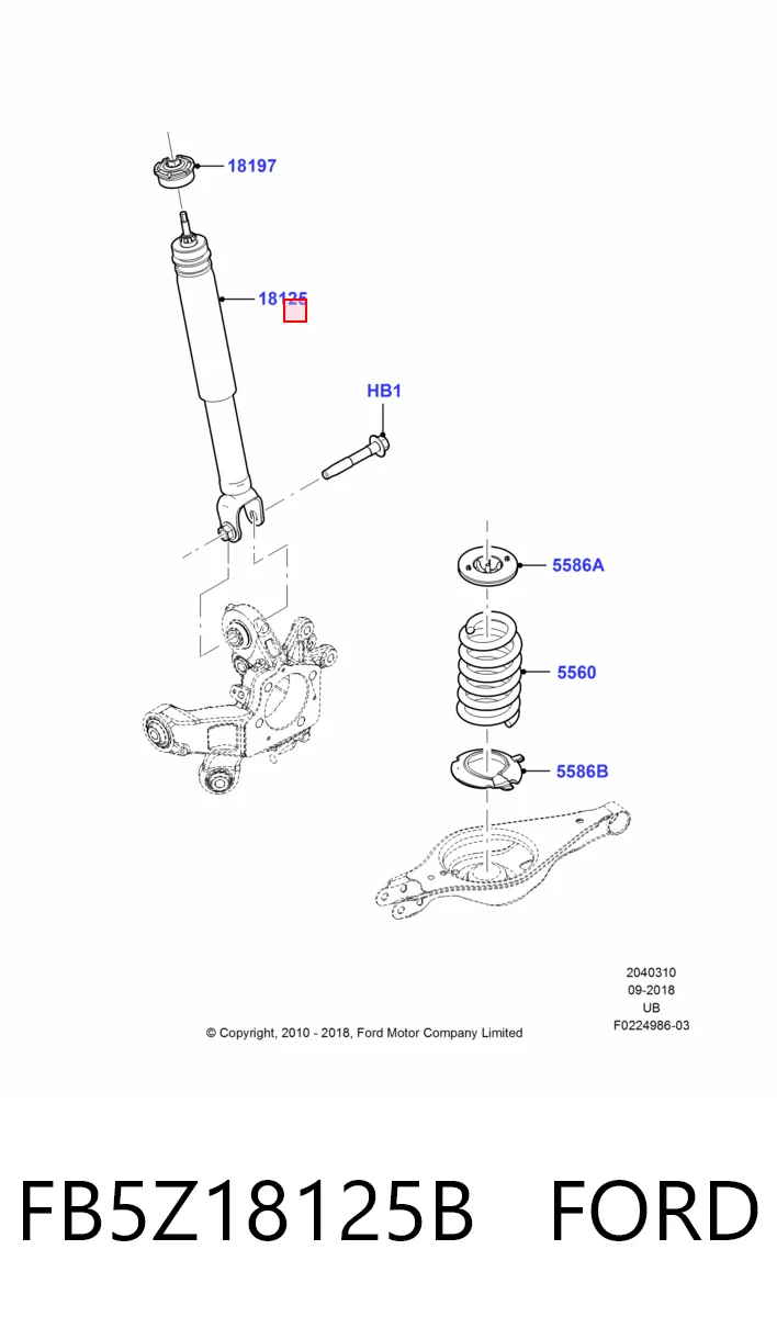 Amortiguador trasero Ford FB5Z18125B precio, desde 29,96 EUR
