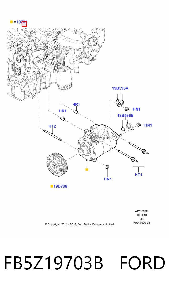 FB5Z19703B Ford Compresor climatizador