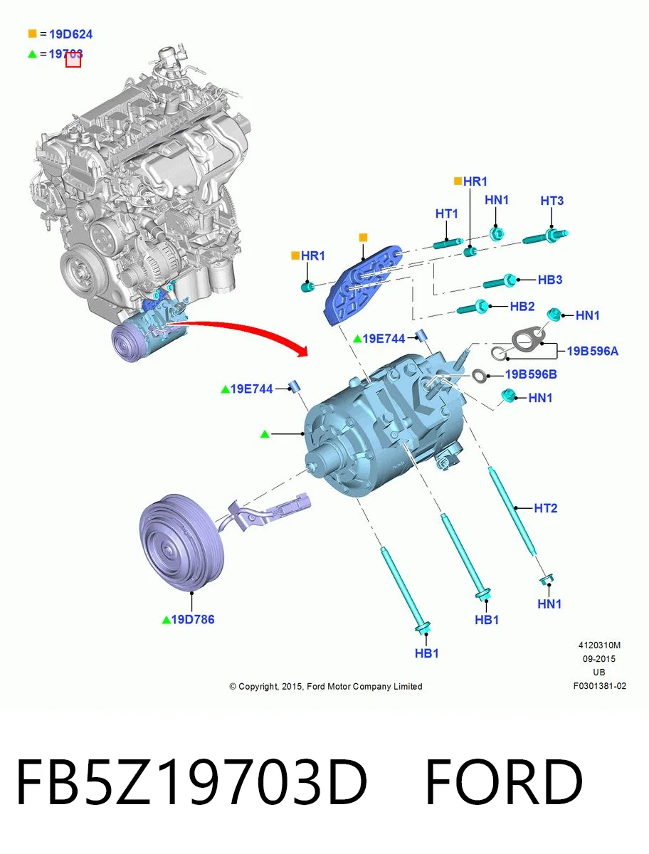 FB5Z19703D Ford Compresor climatizador