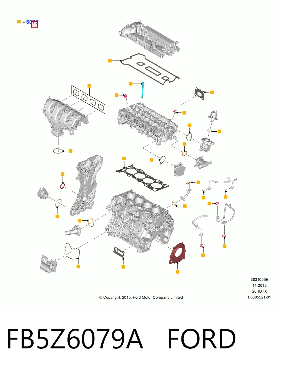 FB5Z6079A Ford Juego juntas motor