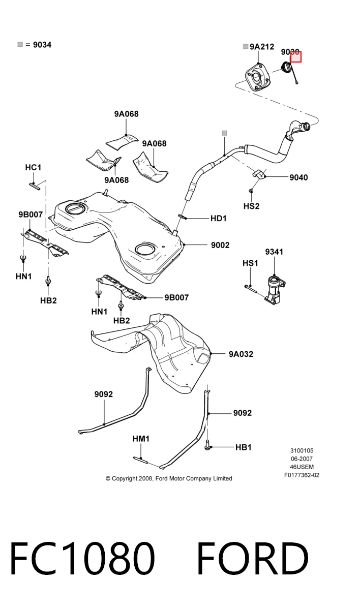 Tapa tanque combustible para Ford Edge I U387