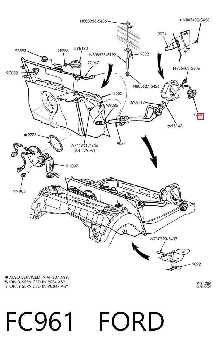 FC961 Ford Tapa tanque combustible
