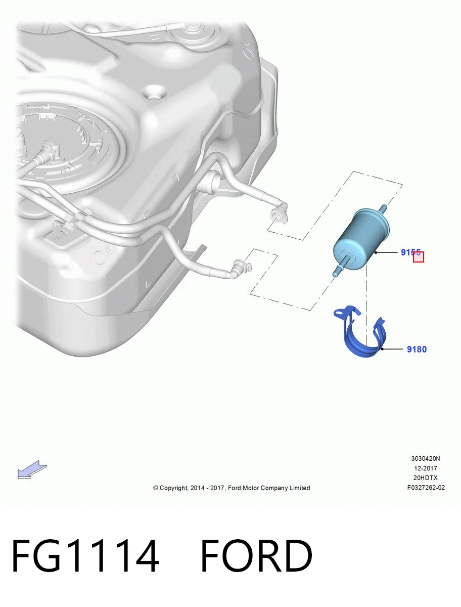 FG1114 Ford Filtro de gasolina