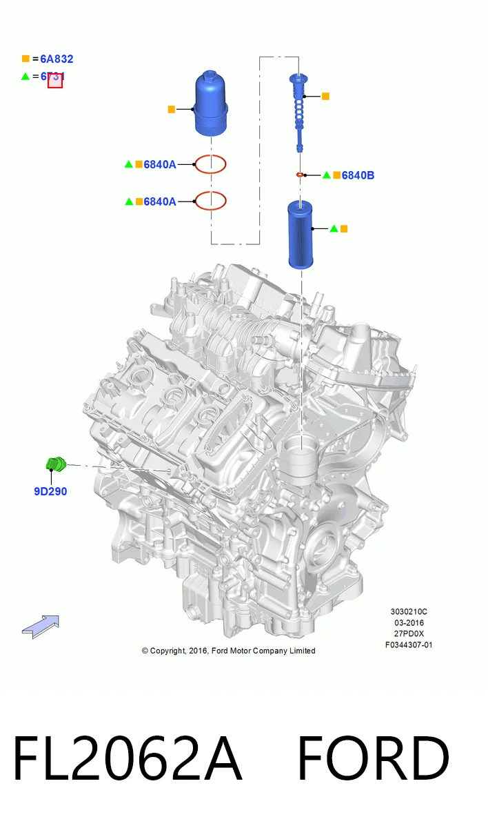 FL2062A Ford Filtro aceite