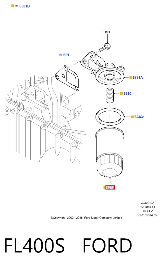 FL400S Ford Filtro aceite