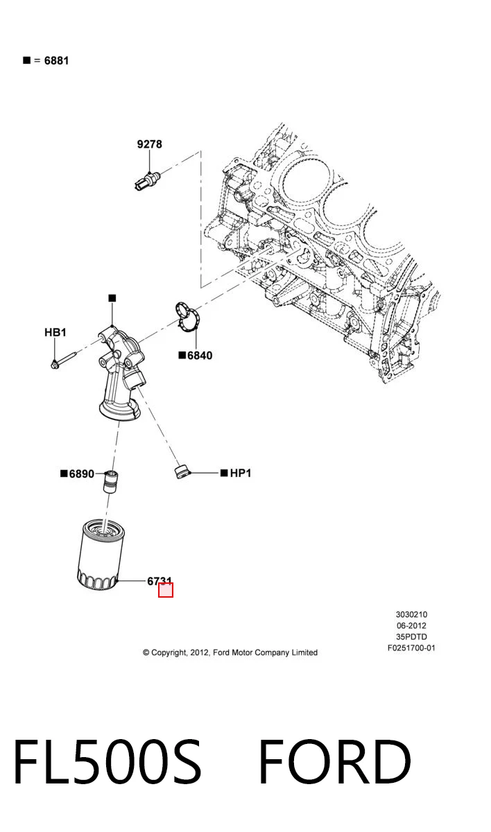 FL500S Ford Filtro aceite