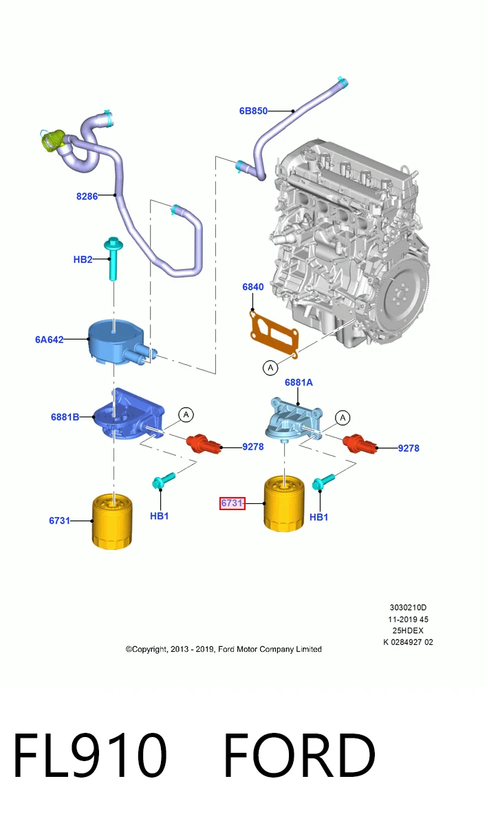 FL910 Ford Filtro aceite