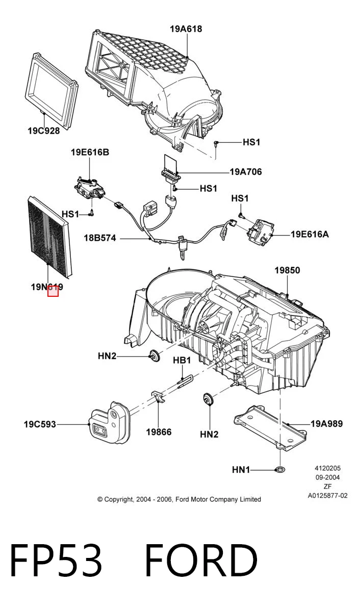 FP53 Ford Filtro antipolen