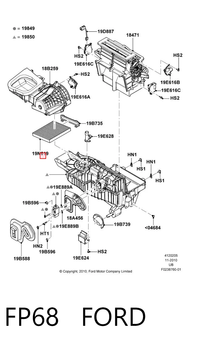 FP68 Ford Filtro antipolen