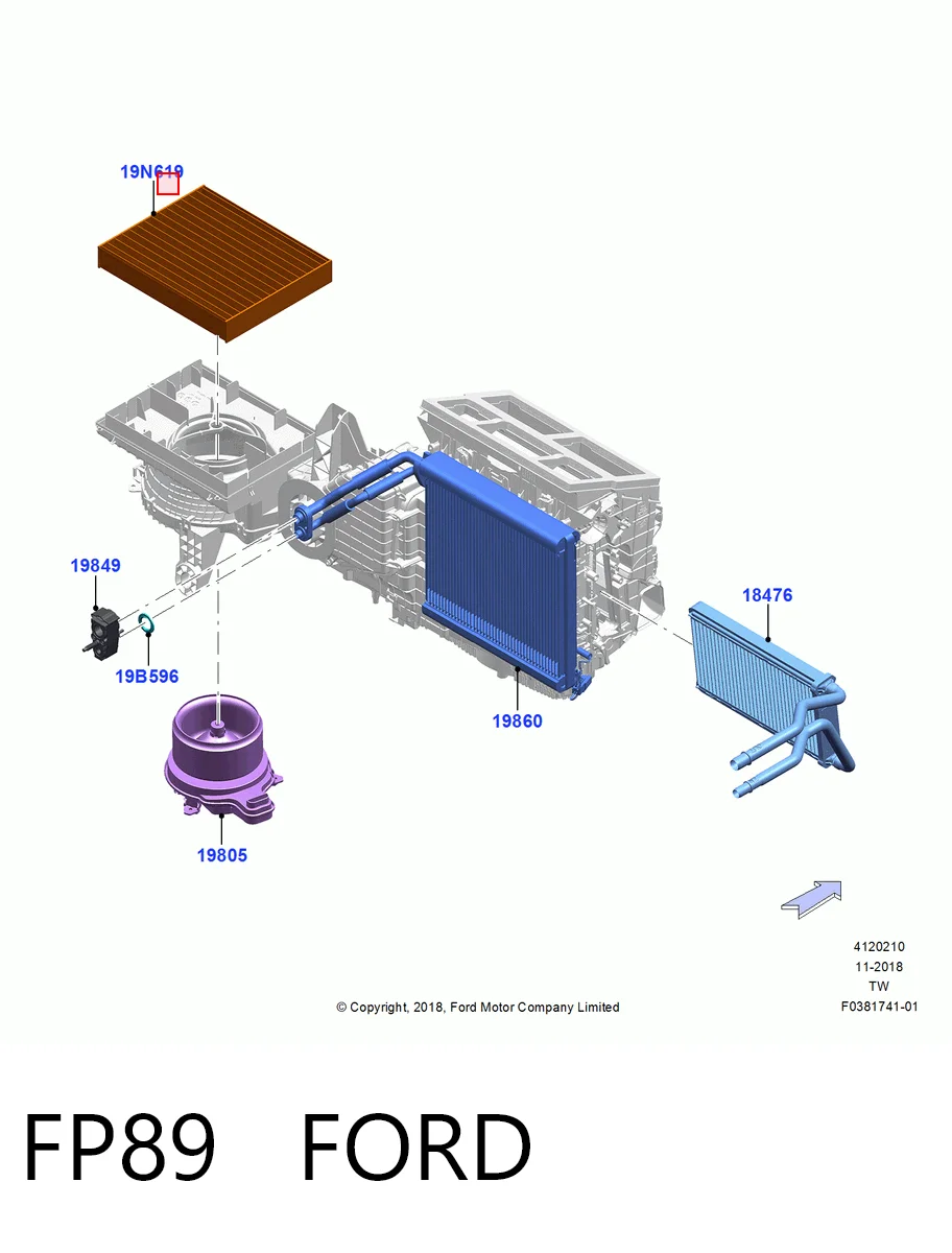 FP89 Ford Filtro antipolen