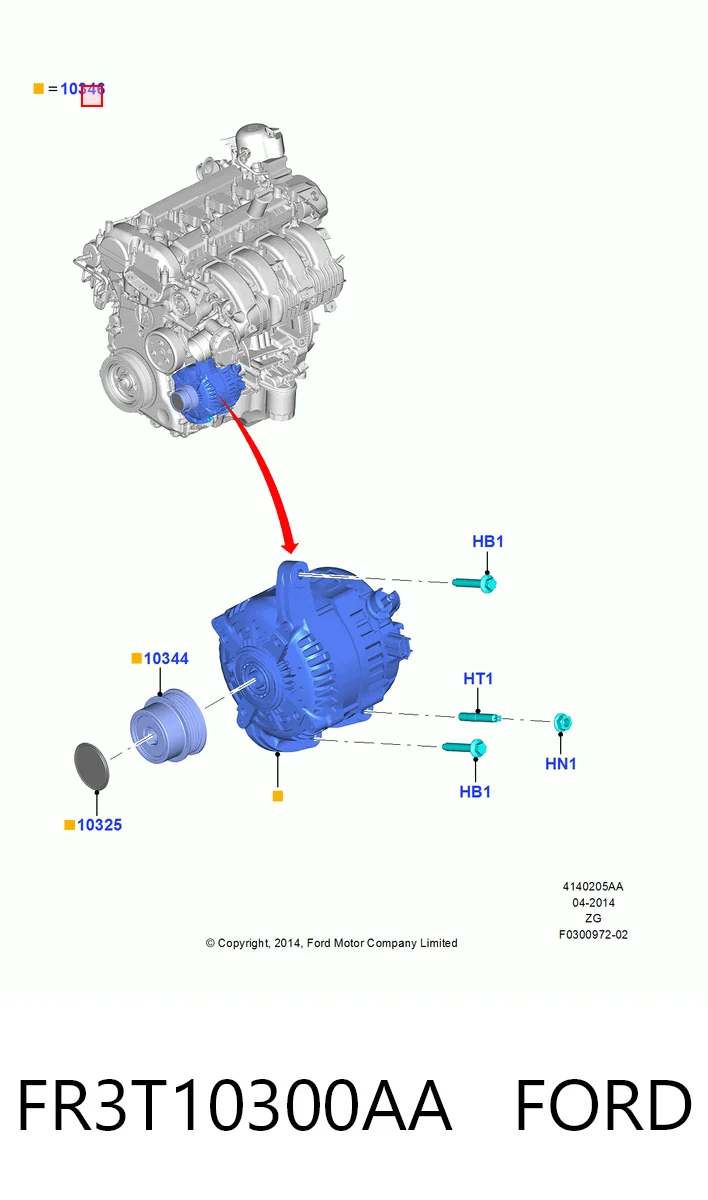 Alternador de coche para Ford Mustang VI ZG