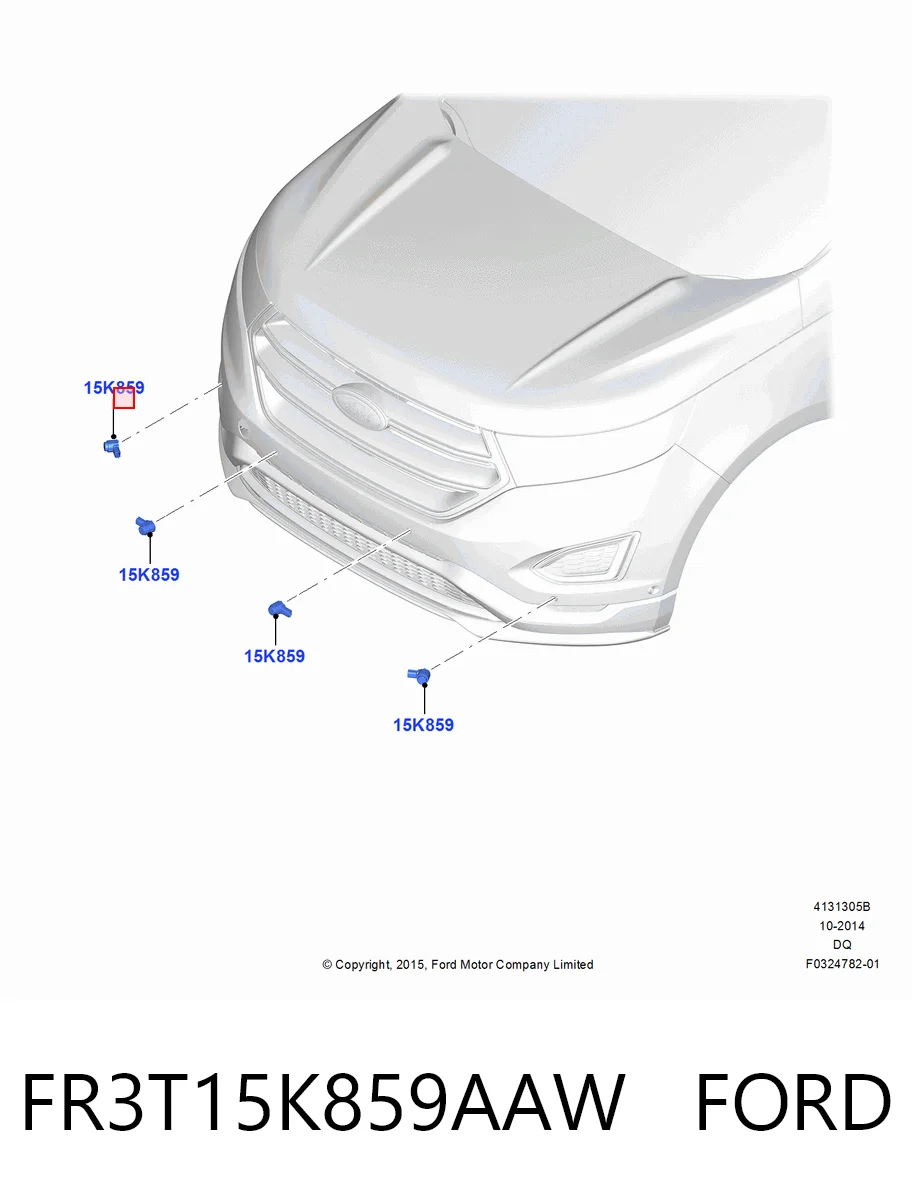 FR3T15K859AAW Ford Sensor de estacionamiento delantero/trasero central