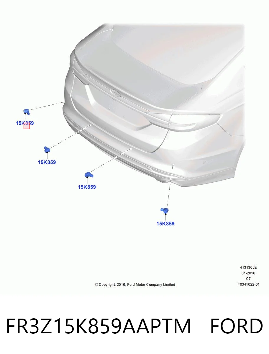 FR3Z15K859AAPTM Ford Sensor de estacionamiento delantero/trasero central