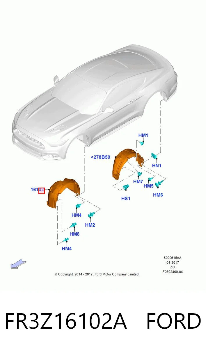 Paso rueda delantero derecho para Ford Mustang VI ZG