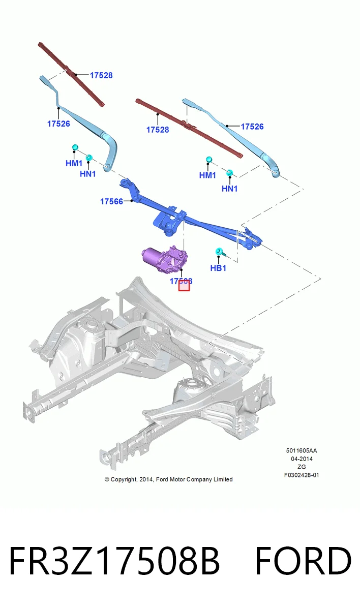 Motor limpiaparabrisas para Ford Mustang VI ZG