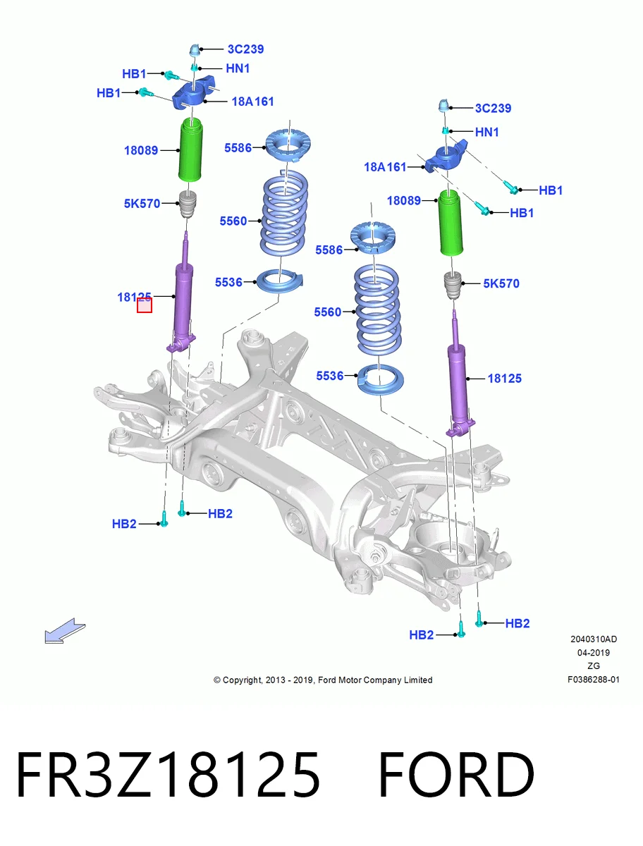 FR3Z18125 Ford Amortiguadores posteriores