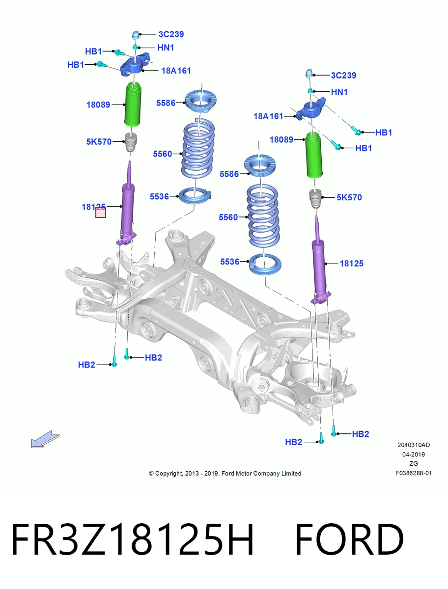 FR3Z18125H Ford Amortiguadores posteriores