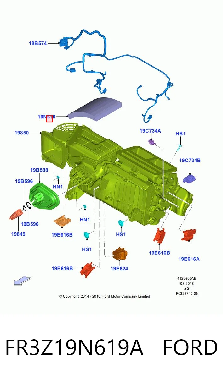 FR3Z19N619A Ford Filtro antipolen