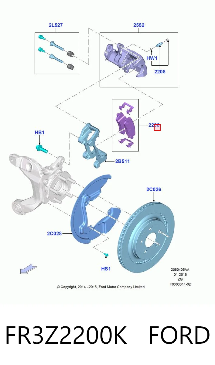 FR3Z2200K Ford Pastillas freno traseras