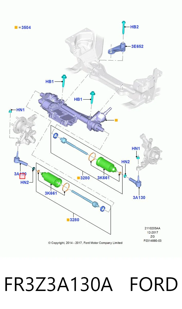 FR3Z3A130A Ford Rótula de dirección