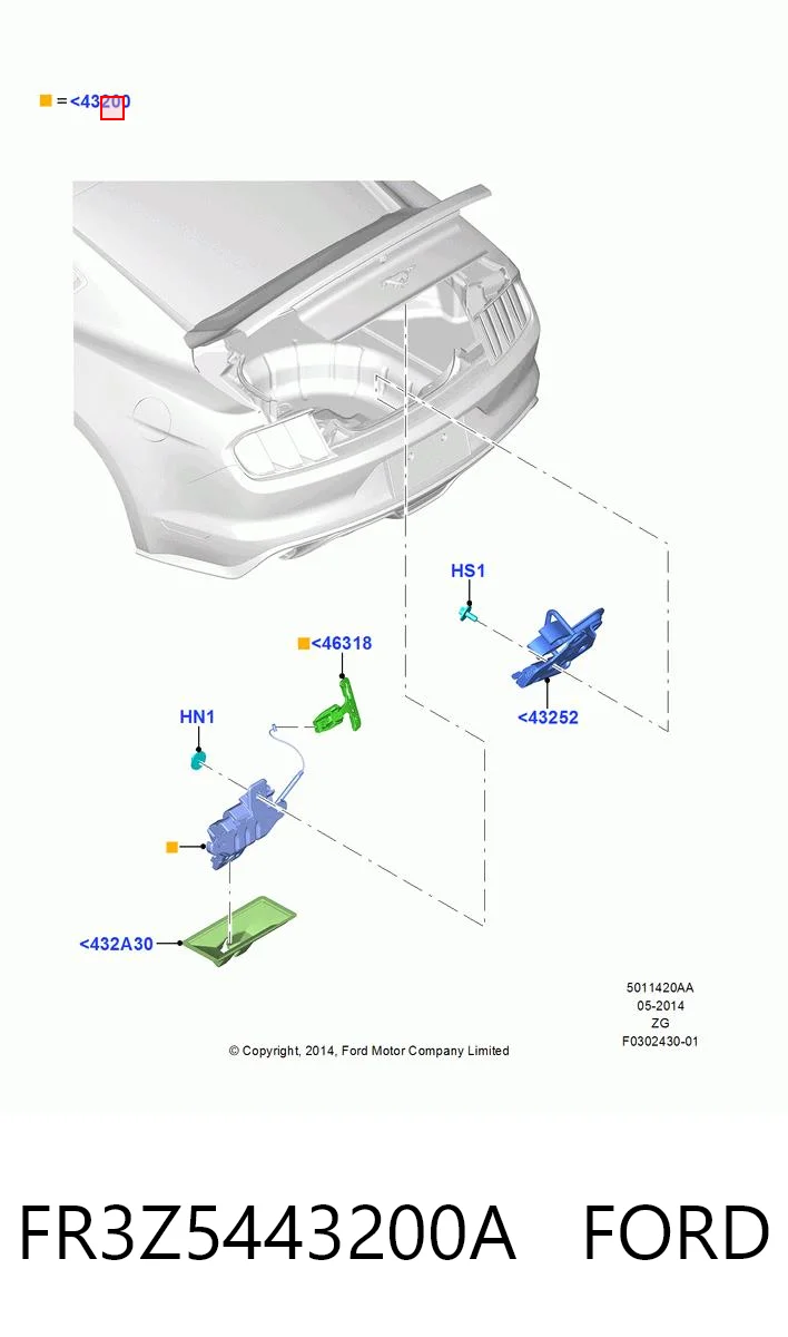 Cerradura de portón trasero Ford Mustang VI coupé (ZG) (2014 - 2023) precio, desde 44,95 EUR